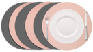 Cookinglife Placemats - Double-sided - Vegan leather - Grey / Pink ø 38 cm - 6 pieces