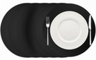 Cookinglife Placemats - Vegan leather - Black - ø 38 cm - 6 pieces
