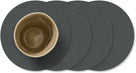 LIND DNA Coasters Nupo - Leather - Anthracite - ø 10 cm - 4 pieces