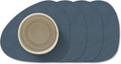 LIND DNA Coasters Nupo - Leather - Dark Blue - 13 x 11 cm - 4 pieces