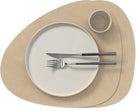 LIND DNA Placemats Nupo - Leather - Sand - Curved - 44 x 37 cm - 2 Pieces