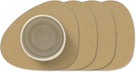 LIND DNA Coasters Nupo - Leather - Khaki - 13 x 11 cm - 4 Pieces