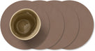 LIND DNA Coasters Nupo - Leather - Truffle - Ø 10 cm - 4 Pieces