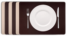 Cookinglife Placemats - Double-sided - Vegan leather - Brown / Sand 46 x 33 cm - 6 pieces