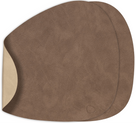 LIND DNA Placemats Nupo - Leather - Brown / Sand - double-sided - Curved - 44 x 37 cm - 2 pieces