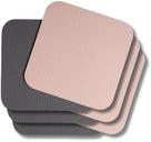 Cookinglife Coasters - Vegan leather - Grey / Pink - double-sided - 10 x 10 cm - 6 pieces