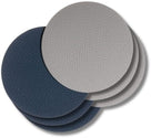 Cookinglife Coasters - Vegan leather - Grey / Blue - double-sided - ø 10 cm - 6 pieces