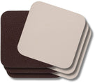 Cookinglife Coasters - Vegan leather - Brown / Sand - double-sided - 10 x 10 cm - 6 pieces