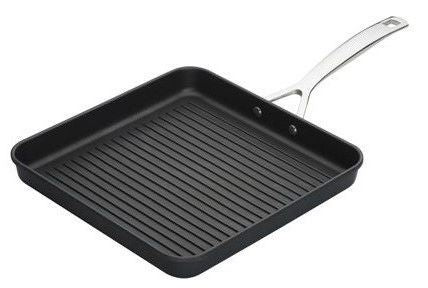 Grill pans with standard nonstick coating