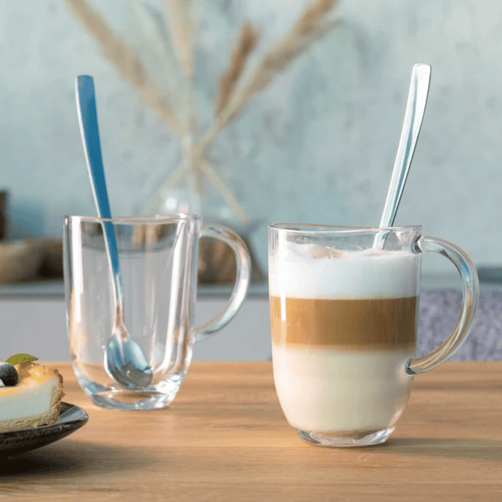 Leonardo Latte Macchiato Glasses Napoli 380 ml + 2 Spoons - Heat Resistant