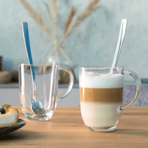 Leonardo Latte Macchiato Glasses Napoli 380 ml + 2 Spoons - Heat Resistant
