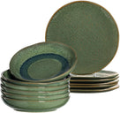 Leonardo Tableware set Matera (dinner plates + Deep plates) - Green - 12-piece / 6 people