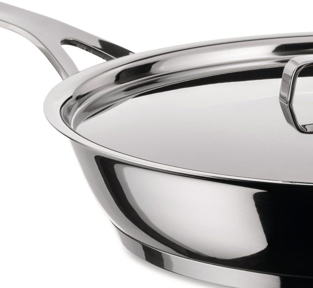 Alessi Frying pan set Pots&Pans AJM110 - ø 24 cm and ø 28 cm - by Jasper Morrison - Without non-stick coating