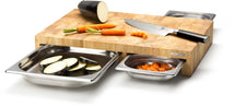 Continenta Cutting board  with 3 Stainless Steel Drawers - Wood - 50 cm x 33 cm