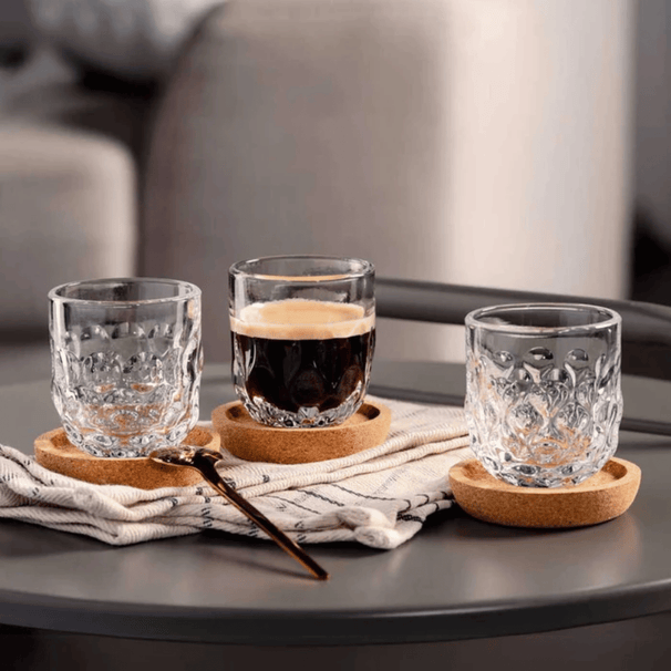 Leonardo Espresso Glasses Gocce Glass Clear 60 ml - 2pc Espresso Cups Dishwasher