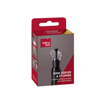 Vacu Vin Wijnschenker and wine stopper - 2-in-1 - Black - 2 pieces