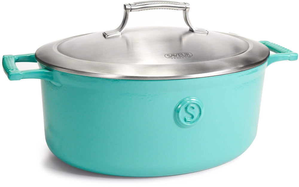 Saveur Selects Casserole Oval Voyage - Saveur Blue - ø 30 cm / 5.6 liters - enameled non-stick coating