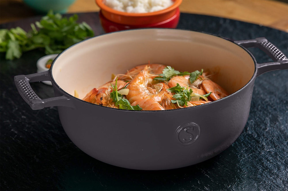 Saveur Selects sauté pan - Sauteuse - Voyage - Rabbit Grey - ø 25 cm / 3.3 liters - enameled non-stick coating