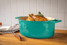 Saveur Selects Casserole Oval Voyage - Saveur Blue - ø 30 cm / 5.6 liters - enameled non-stick coating