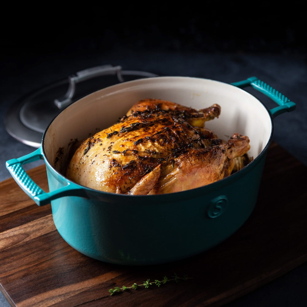 Saveur Selects Casserole Oval Voyage - Saveur Blue - ø 30 cm / 5.6 liters - enameled non-stick coating