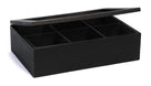 Sakura Tea Tea box - Black - 6 compartments - with Velvet - 24 x 16 cm