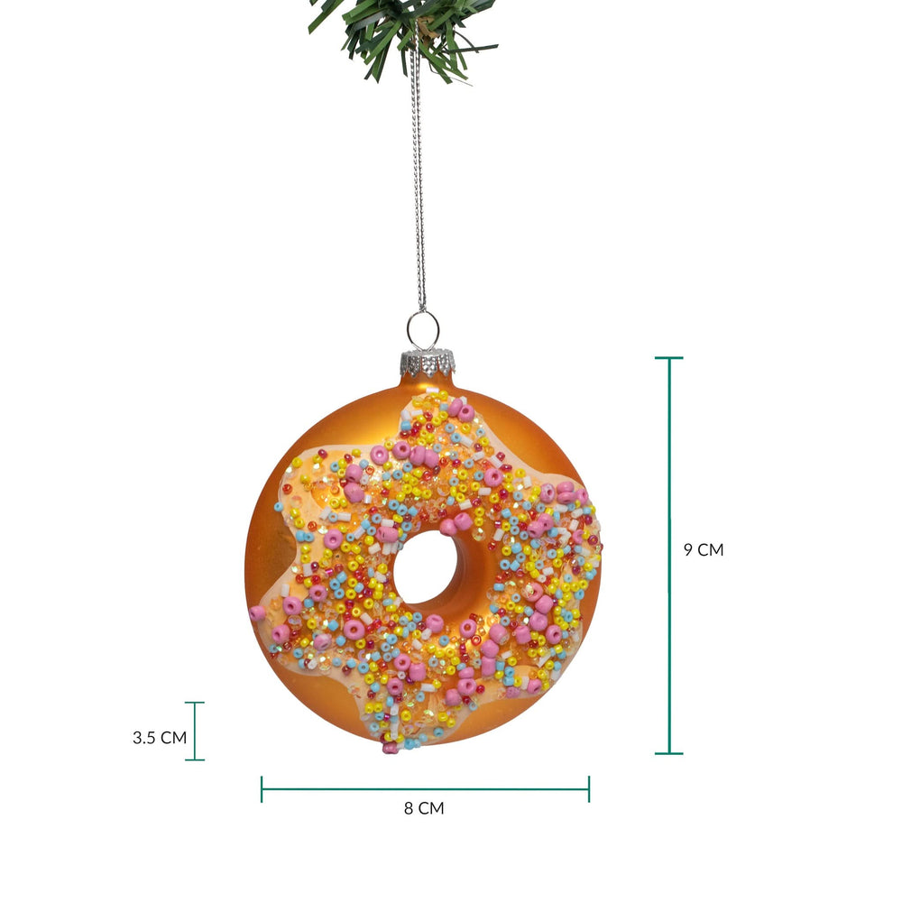 Nordic Light Christmas Ball Donut Pink Confetti 10 cm