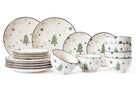 Cookinglife Dinnerware Set - Christmas Dinnerware - Pottery - Green 18-piece / 6 persons