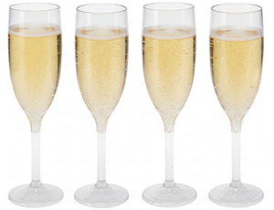 Cookinglife Plastic Champagne Glasses - CampVibe - Outdoor - Unbreakable - 165 ml - 4 Pieces