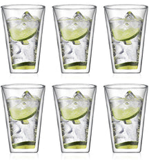 Bodum Double-walled Latte Macchiato Glass Carafe - Patented Valve - 400 ml - 6 Pieces