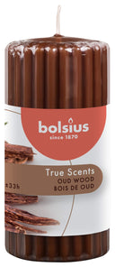 Bolsius Blunt candle True Scents Oud Wood - 12 cm / ø 6 cm