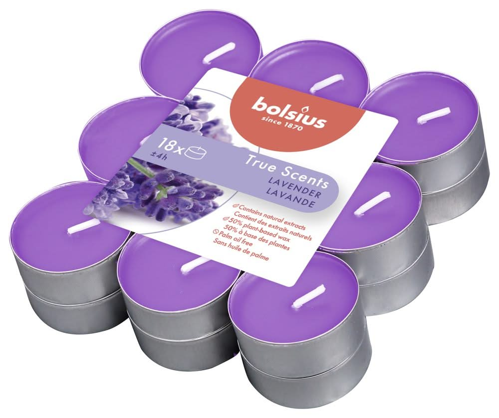 Bolsius True Scents Lavender Wax Lamps 18 Pieces