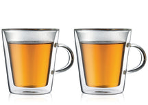 Bodum Double-walled Coffee and Tea Glasses with Handle Canteen - Patented Valve - 200 ml - 2 Pieces