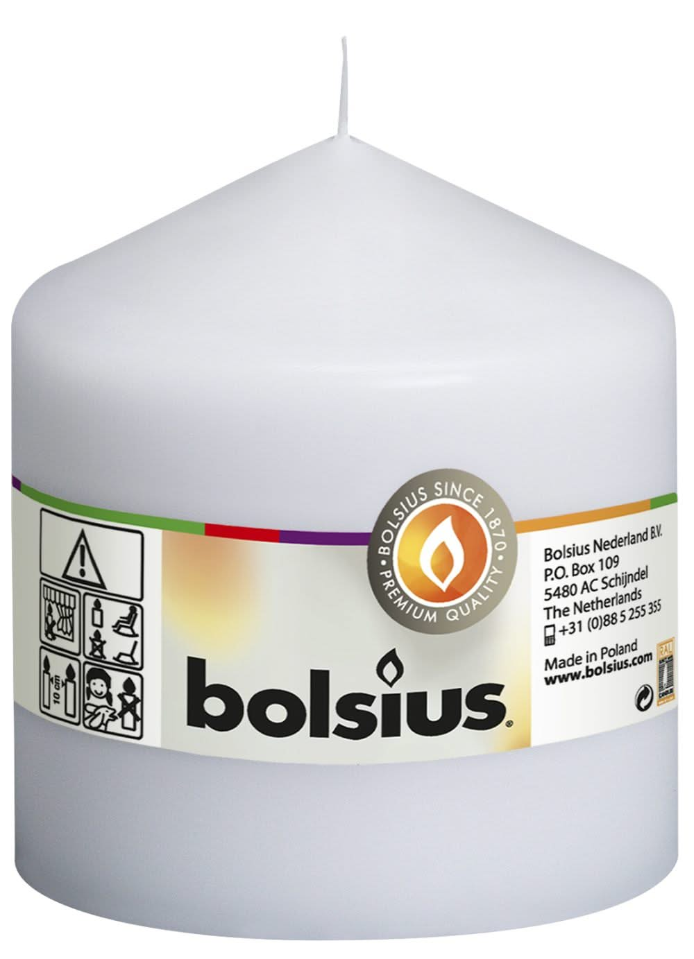 Bolsius Blunt candle Cello XXL White - 10 cm / ø 10 cm