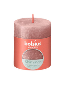 Bolsius Blunt candle Shimmer Pink - 8 cm / ø 7 cm