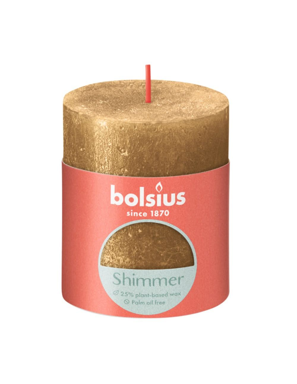 Bolsius Stem candle Shimmer Gold - 8 cm / ø 7 cm