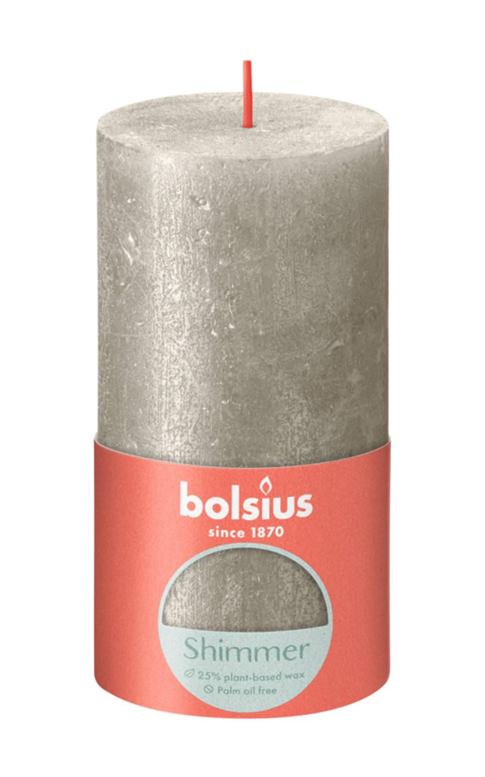 Bolsius Stem candle Shimmer Champagne - 13 cm / ø 7 cm