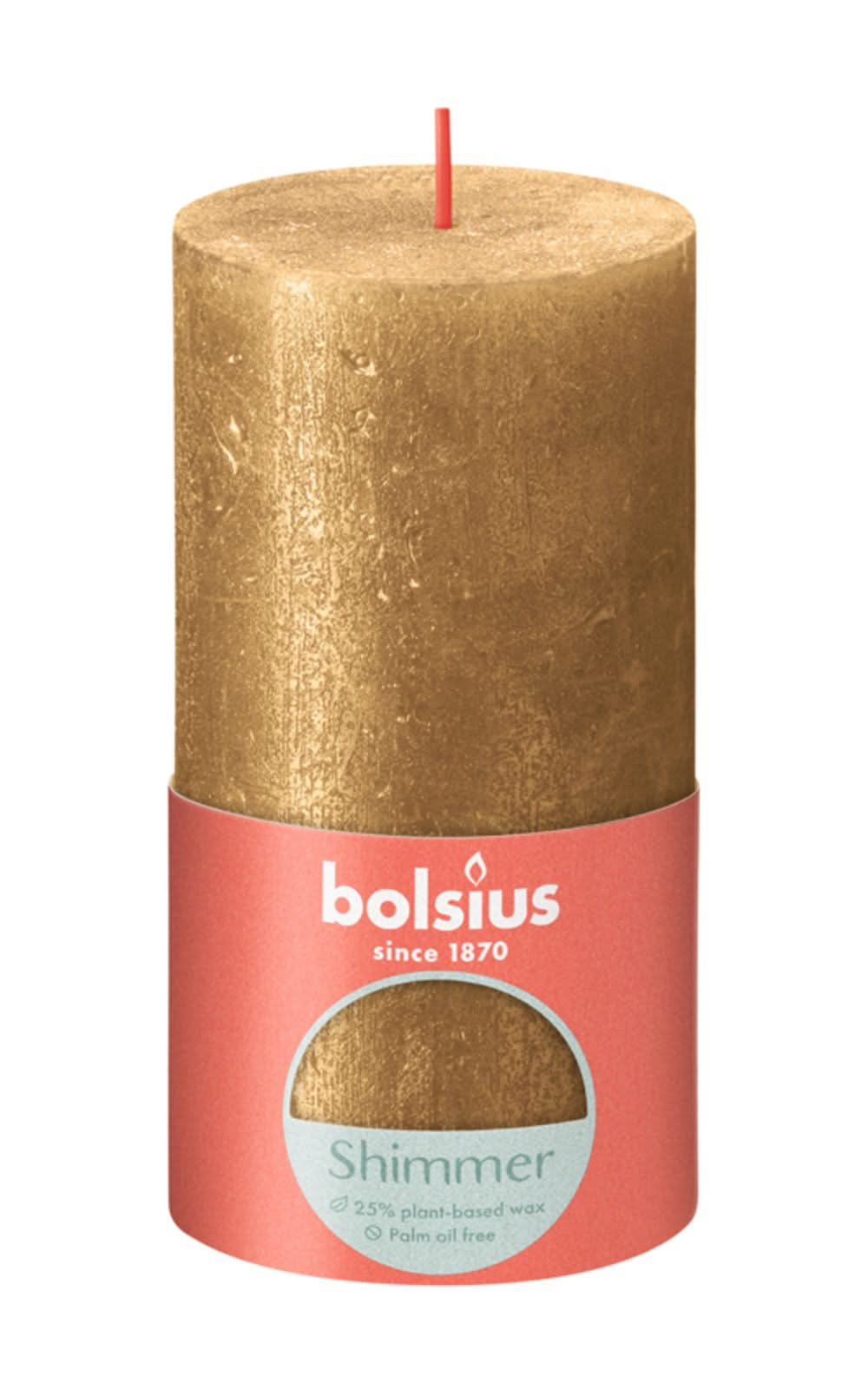 Bolsius Stem candle Shimmer Gold - 13 cm / ø 7 cm