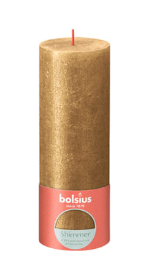 Bolsius Blunt candle Shimmer Gold - 19 cm / ø 7 cm