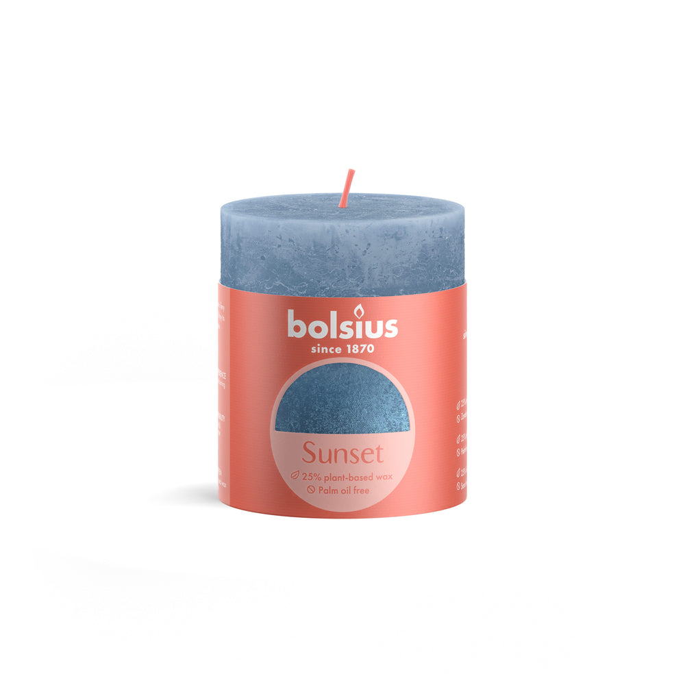 Bolsius Blunt Candle Sunset Sky Blue - 8 cm / 7 cm