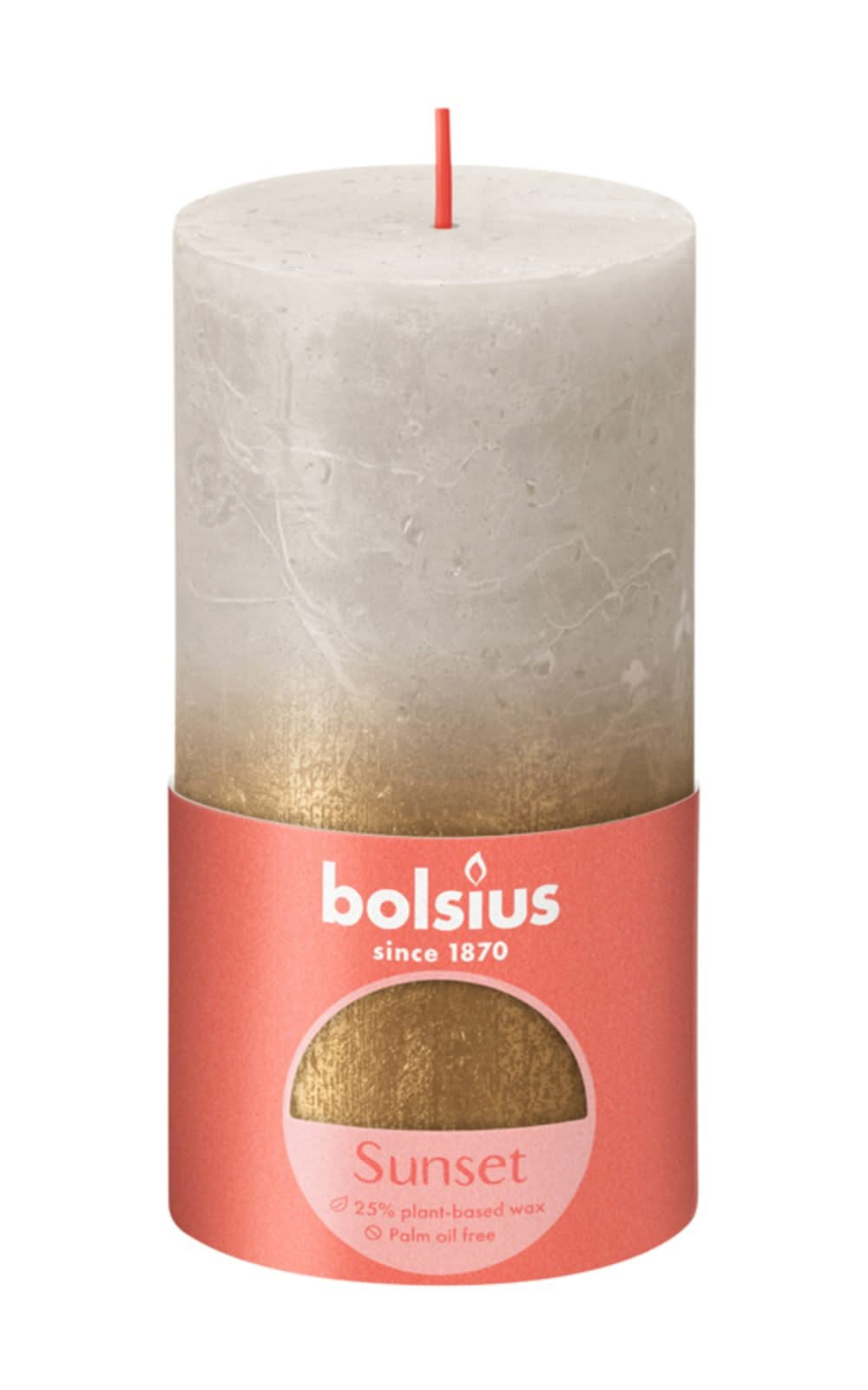 Bolsius Blunt candle Sunset Sandy Grey - 13 cm / ø 7 cm