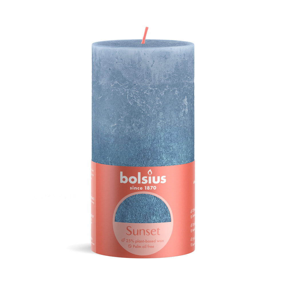 Bolsius Blunt candle Sunset Sky Blue - 13 cm / ø 7 cm