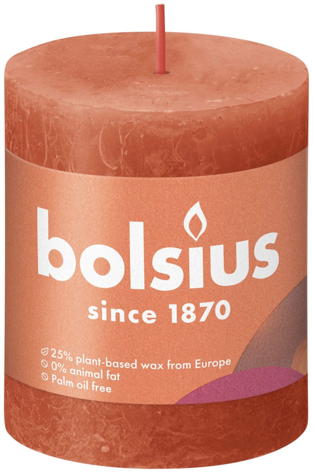 Bolsius Stem candle Rustic Earthy Orange - 8 cm / ø 7 cm