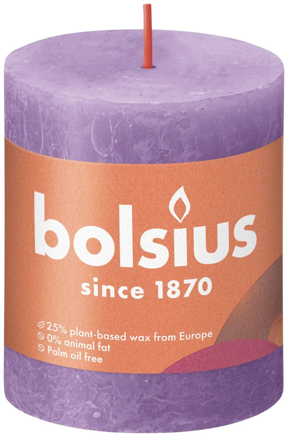 Bolsius Blunt Candle Rustic Vibrant Violet - 8 cm / ø 7 cm