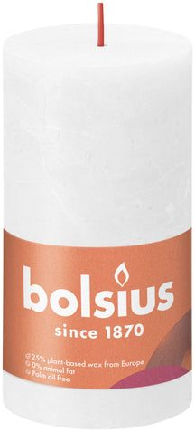 Bolsius Stem candle Rustic Cloudy White - 13 cm / ø 7 cm