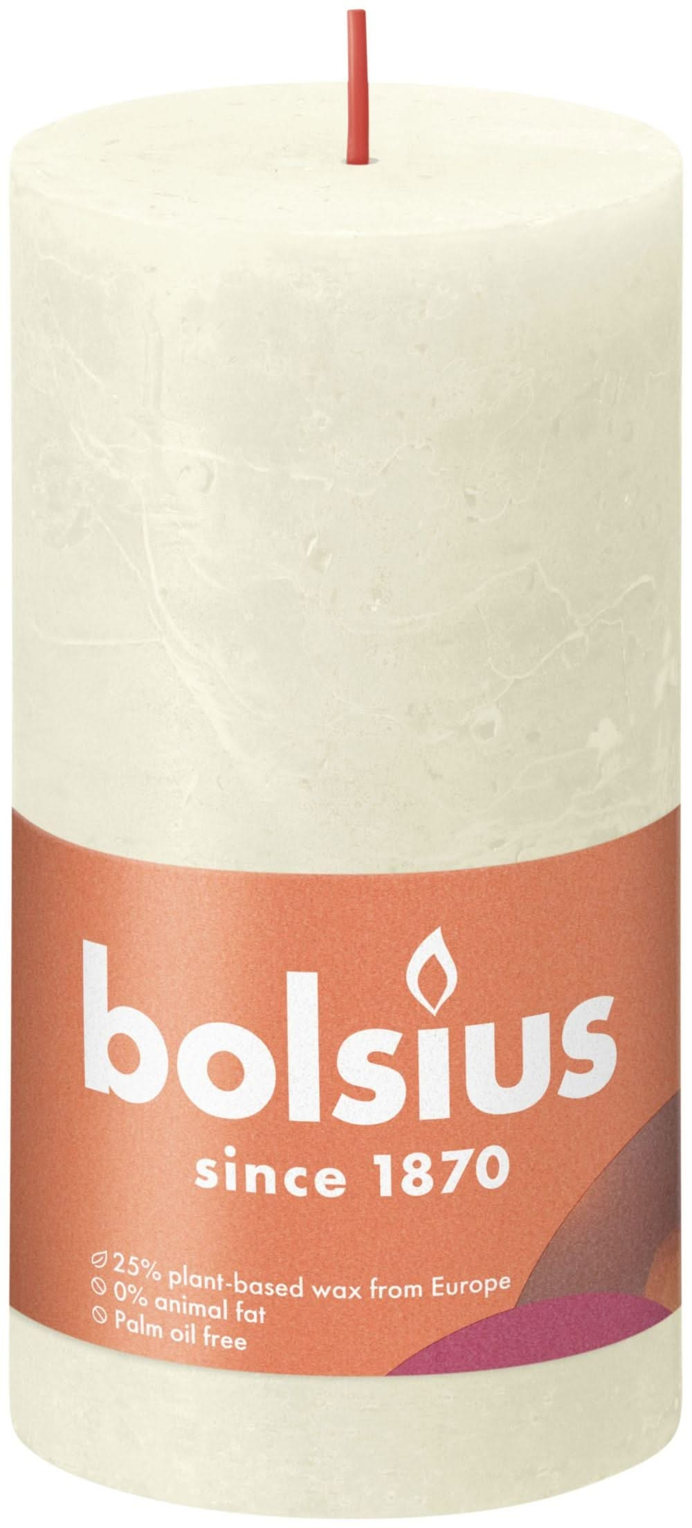 Bolsius Stem candle Rustic Soft Pearl - 13 cm / ø 7 cm