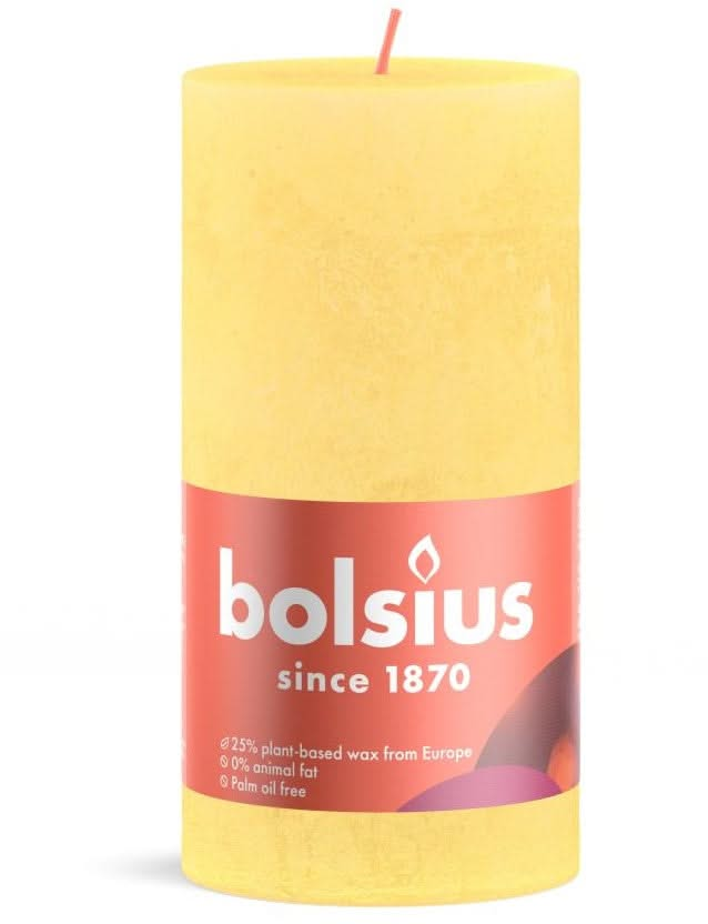 Bolsius Blunt Candle Rustic Sunny Yellow - 13 cm / ø 7 cm