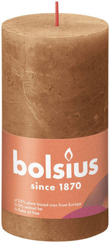 Bolsius Blunt Candle Rustic Spice Brown - 13 cm / ø 7 cm