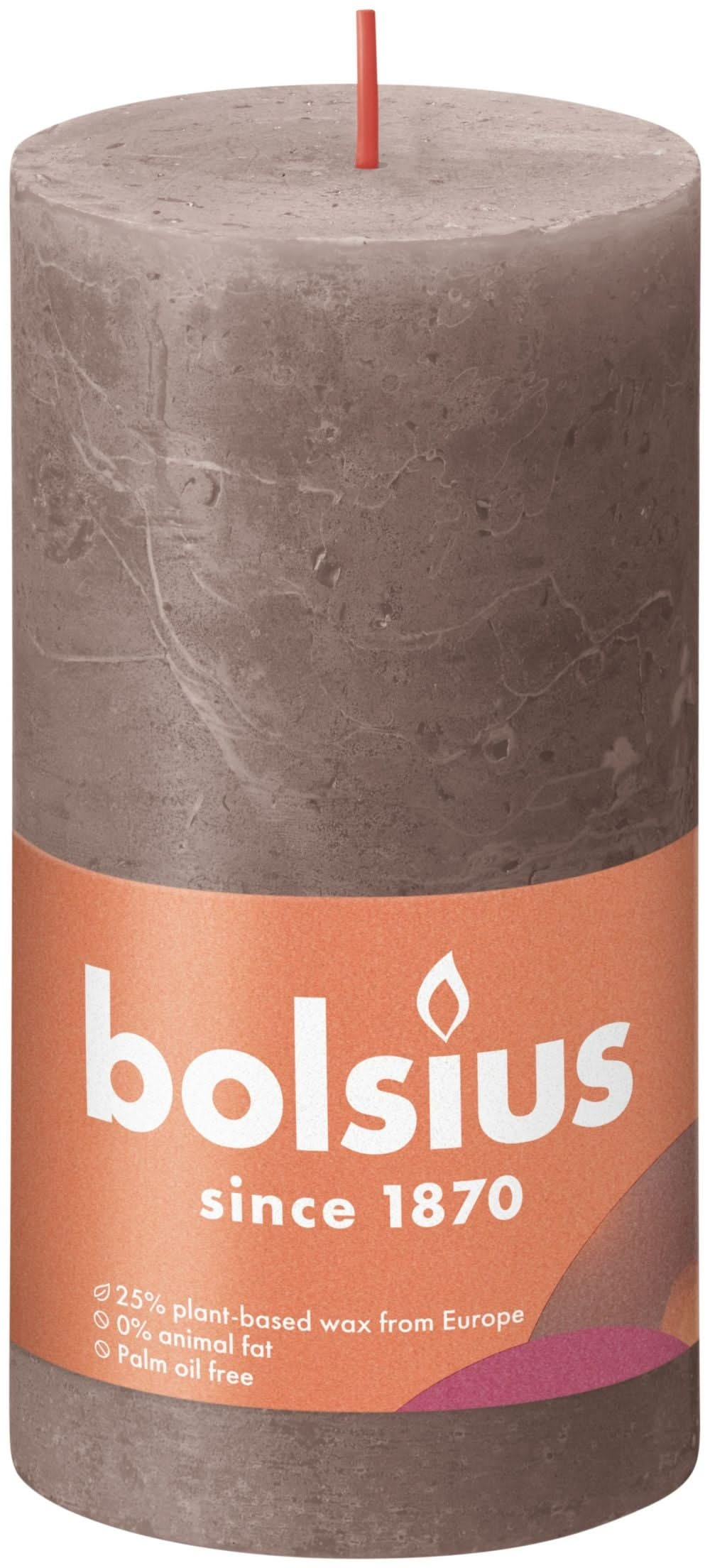 Bolsius Blunt Candle Rustic Rustic Taupe - 13 cm / ø 7 cm