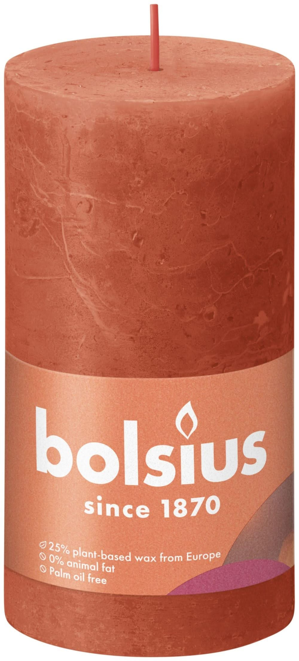 Bolsius Stem candle Rustic Earthy Orange - 13 cm / ø 7 cm