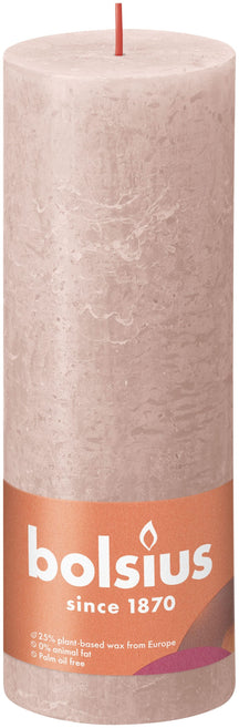 Bolsius Stem candle Rustic Misty Pink - 19 cm / ø 7 cm